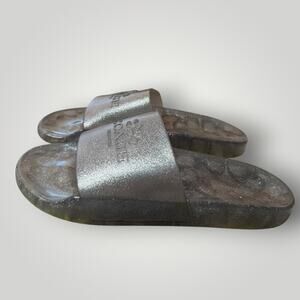 COACH Ulyssa Rubber Slide in Silver Glitter - Women’s Size 8,5
